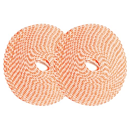 uxcell 2 Pcs Portable Travel Clothesline, 26.2ft Clothes Line Outdoors Travel Hanger Foldable Clothesline Rope with Hooks for Camping Hotel Backyard Home Cruise Ship, Orange - color: Orange, size: 8m/26.2ft