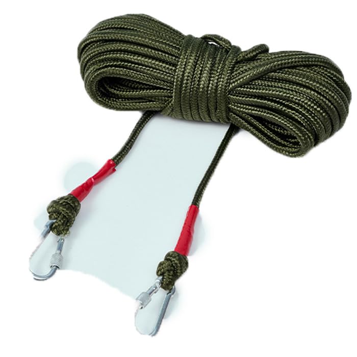 Heavy Duty Clothesline for Indoor and Outdoor, Portable Travel Clothesline with Hooks, Ratchet Pulley System for Camping Cruise Backyard Balcony Dorm Laundry, Non Retractable (Army Green) (6.6FT) - size: 6.6FT