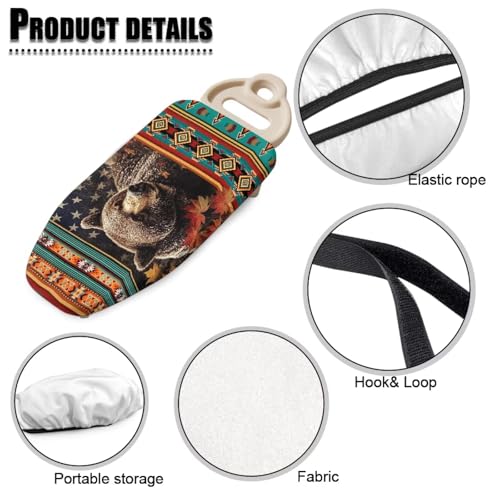 Aztec American Flag Bear Printed Ironing Board Cover with Elastic Edge, Apartment RVs Anti Slip Iron Board Cover Scorch Resistant, Mini Table Top Ironing Cover Mechine Washble - color: Multi - Aztec American Flag Bear