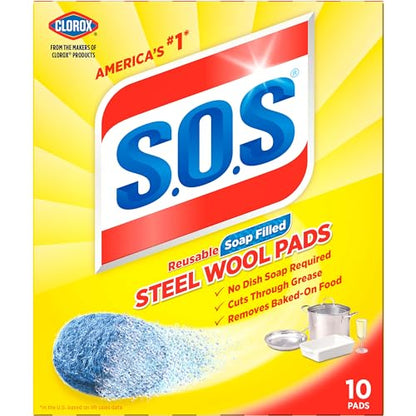 S.O.S Steel Wool Soap Pads, 10 Count - size: 10 Count