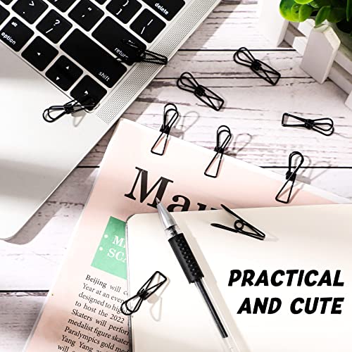 Sabary 100 Pcs Paper Clip Metal Wire Clothespin,Small,Black - color: Black, size: Single Size (Small)