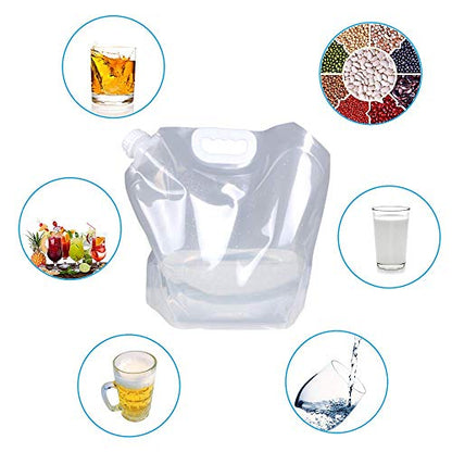 Soddeph Collapsible Water Container Bag, BPA Free Food Grade Clear Plastic Storage Jug for Sport Camping Riding Mountaineer,Freezable, Food Grade (8-pack-2.6Gal) - style: 8-pack-2.6Gal