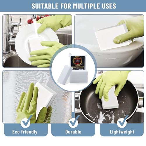 S.M. Arnold Advanced Magic Eraser Melamine Foam Cleaning Sponges, 4-Pack - Premium Durable Multi-Surface Scuff Eliminator, Ideal for Home/Office | Easy-to-Use, Chemical-Free, Long-Lasting Cleaning Aid