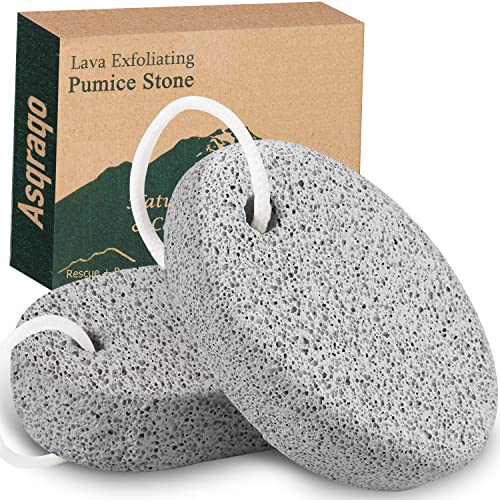 2PCS Natural Pumice Stone, Asqraqo Lava Pedicure Tools Hard Skin Callus Remover for Feet and Hands - Foot File Exfoliation to Remove Dead Skin, and Callusess - size: 2 Count (Pack of 1)