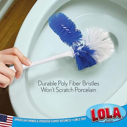 LOLA Classic Toilet Brush w/Under-The-Rim Scrubber, 6 Pack - size: 6 Pack, style: Toilet Brush w/Under Rim