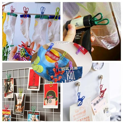 30pcs Chip Clips, 2.2 inch Bag Clips, Small Metal Clothes Pins, Colored - color: 30pcs-metal