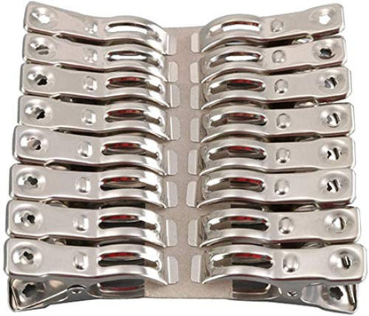 Stainless Steel Clothes Pins 32 Pcs Metal Clothespins Heavy Clothes Clips