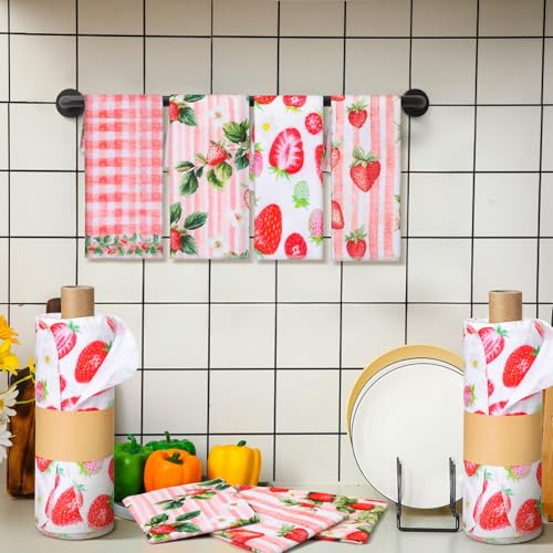 36 Pack Reusable Kitchen Cloths Cotton Towels, Strawberry - style: Strawberry