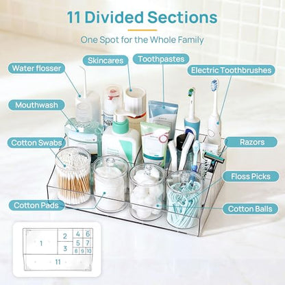 Vtopmart 5 PCS Bathroom Countertop Organizer Sets - color: Clear