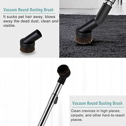 RDEXP Round Dust Brush 25mm Horse Hair 1.25" Vacuum Attachment Replacement,Perfect for Vacuuming Sofas and Baseboards,Use a Rubber Will Help It Fit Better