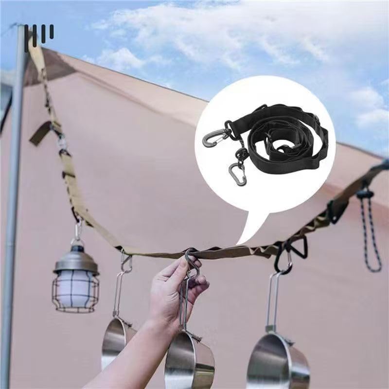 2-Pack Multifunctional Camping Utility Hanging Straps, Adjustable Tent Ropes, Outdoor Backpack Crossbody Shoulder Straps for Gear Storage, Trekking, Hammock Hanging Accessories