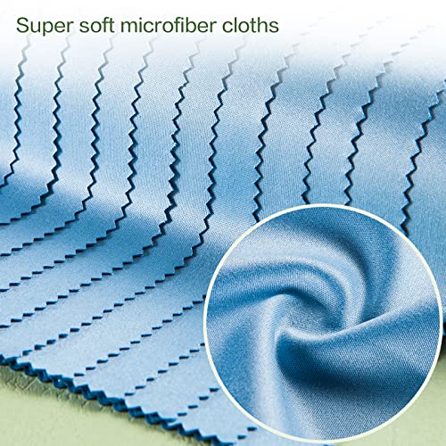 Eyeglass Cleaning Cloth Glasses Cleaner 12Pack Microfiber Lens Cleaner Eyewear Sunglass Wipes for Glass Jewelry Screen Camera Lint Free Thick 5x6 Inch (Blue, 5x6) - color: Blue, size: 5x6