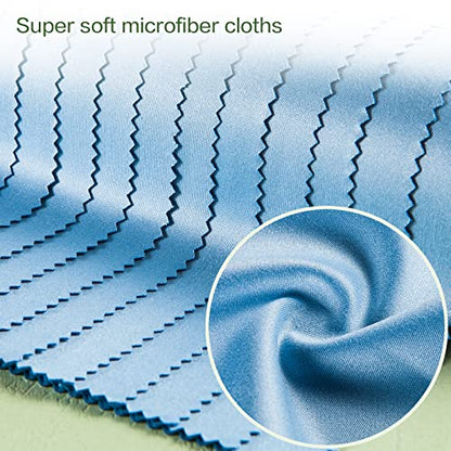 Eyeglass Cleaning Cloth Glasses Cleaner 12Pack Microfiber Lens Cleaner Eyewear Sunglass Wipes for Glass Jewelry Screen Camera Lint Free Thick 5x6 Inch (Blue, 5x6) - color: Blue, size: 5x6