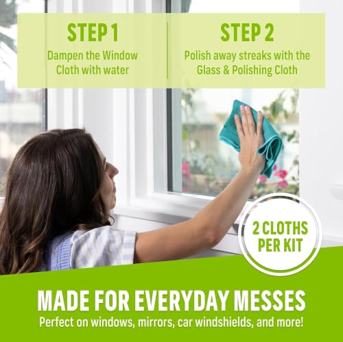 E-Cloth Window and Glass Cleaner Kit, Just Add Water - 3 Kits - color: Winter Green, size: 3 Kits