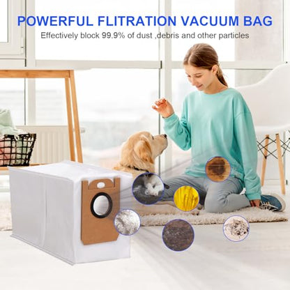 Dust Bags Replacement for Tikom L8000 Plus/Medion X20 SW+ MD 11415 Robot Vacuum Cleaner, Disposable Large Capacity Vacuum Bags Accessories - 6 Pack - color: 6 Pack