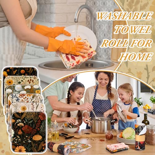 36 Pack Reusable Kitchen Cloths Cotton Towels, Fall Wildflower - style: Fall Wildflower