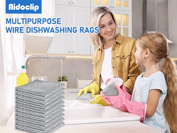 Non-Scratch Steel Wool Dishcloths Kitchen Scrubbers - size: 50pcs
