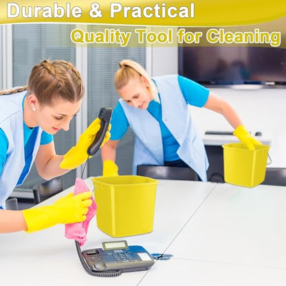 Zhehao 6 Pcs 3 Quart Small Sanitizer Cleaning Bucket, Yellow - color: Yellow
