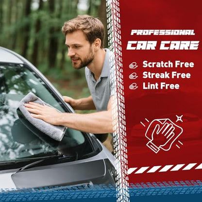 Microfiber Cleaning Cloths Bulk-15 Pack, Gray Microfiber Towels for Cars - color: Grey, size: 15P
