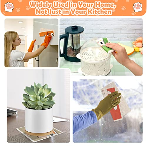 Lucomb Reusable Swedish Kitchen Dish Cloths, 8 Pack Replace Paper Towels Quick Drying Kitchen Sponges Dish Rags for Dishes Washing Home Cleaning Window Glass Wipes - color: 8 Pack-cute Cat