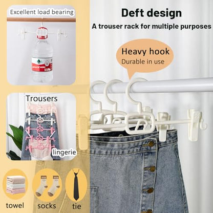 18 Pack Pants Hangers with Clips – Space Saving & Stackabl