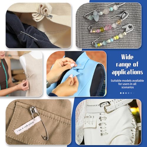 Jmuiiu 1.7 Inch/90Pcs Safety Pins, Durable Clothes Pins - size: 1.7 inch-90 pcs