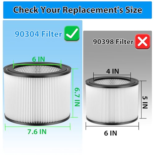 Replacement Filter Compatible with Shop-Vac 90350 90304 90333 Replacement fits for Shop Vac 4-16 Gallon most Wet/Dry Vacuum, Washable Synthetic Material, 2 PACK - color: White 2pcs