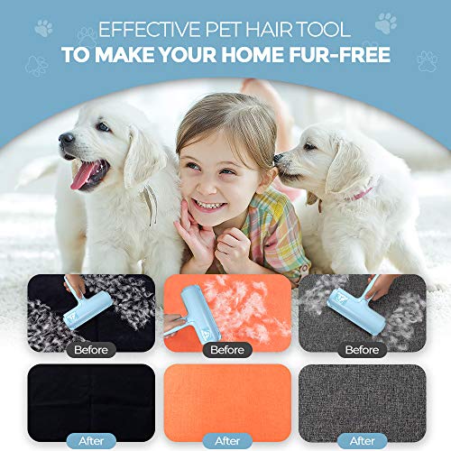 DELOMO Pet Hair Remover Roller, Reusable Lint Roller for Dog and Cat Hair - color: B: Blue（exclusive Color）