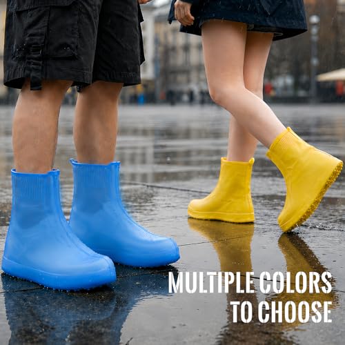 Waterproof Shoe Covers, Reusable Silicone Rain Shoe Covers, White, XL