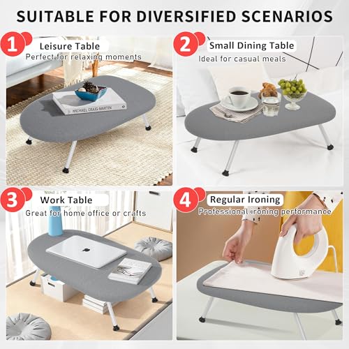 Small Ironing Board, 24"x14" Foldable Legs and Portable - color: Gray, size: 24"x14.5"
