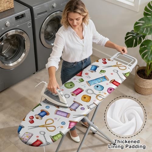 Ironing Board Cover 15"x54"，Standard Ironing Board Replacement Cover，Easy Fit - color: Colorful, size: 15"x54"