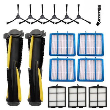 Replacement Part for Shark Navigator Robot Vacuum RV2110/RV2120AE/AV2110S Robot Cleaner.2 Main Brush, 4 Filters, 3 Filter Mesh, 6 Side Brushes - style: 16 Pcs