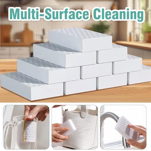 Magic Sponges Cleaning Eraser 20 Pack, 2X Compressed Melamine Sponge Cleaner, Melamine Foam All Purpose Cleaning Pads, Heavy Duty Stain Remover for Home Kitchen Bathroom Sneaker Car