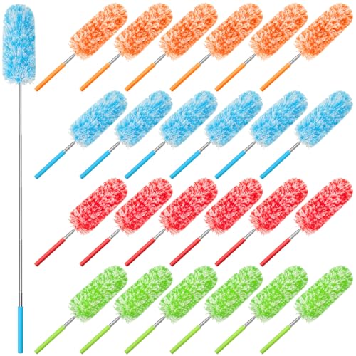 Tanlade 24 Pcs Microfiber Feather Dusters for Cleaning, Bright Color - color: Bright Color