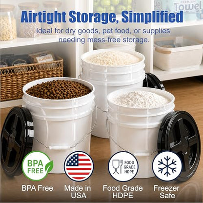 ePackageSupply 3.5 Gallon Bucket, Food-Grade w/Lid, BPA-Free, Black,3 Packs - color: Black, size: 3 Packs