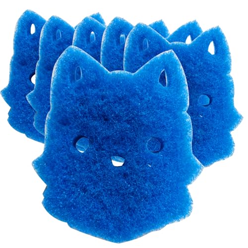Pet Hair Remover for Laundry, 6PCS Reusable Dog & Cat Hair Remover Tool - color: Blue, size: cat face