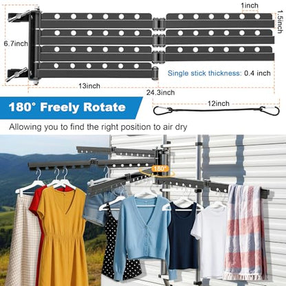Saillong RV Clothes Drying Rack, Iron Material, 4 Sturdy Arms