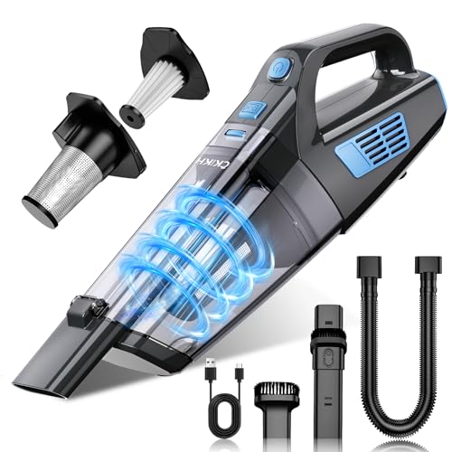 CKIKH Handheld Vacuum Cordless, 15000PA Hand Held Car Vacuum Cleaner - color: Black & Blue