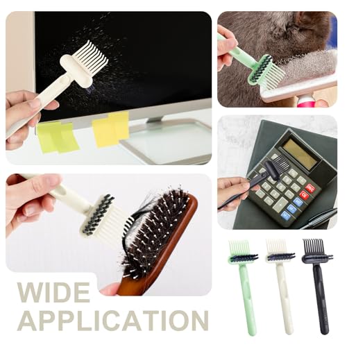 Hair Brush Comb Cleaning Tool Comb,2-in-1 Hair Brush Cleaner Tool, Portable Remover Rake for Removing Hair Dust, Home and Salon Use (White) - color: 1 Pack-White