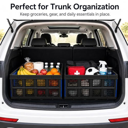 49L Collapsible Storage Crate, Stackable, Blue, 1 Pack - size: 1 Pack