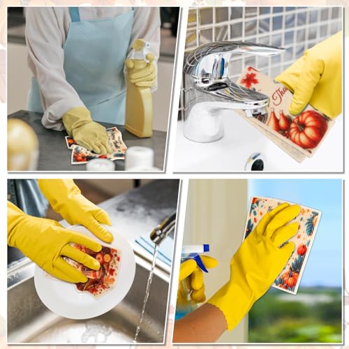 Lucomb 8 Pack Thanksgiving Swedish Dishcloths for Kitchen, Reusable Soft Kitchen Towels Dish Cloths Set Absorbent Sponge Cleaning Washable Quick Drying Bar Hand Washing - color: 8 Pack-thanksgiving Days