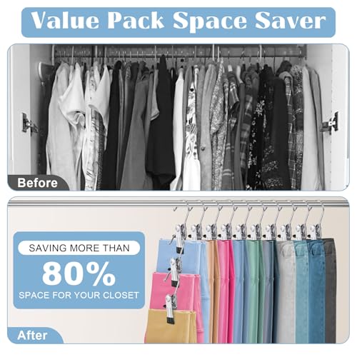 12 Pack Boot Hangers Clips for Closet, Heavy Duty Pants Hangers with Clips