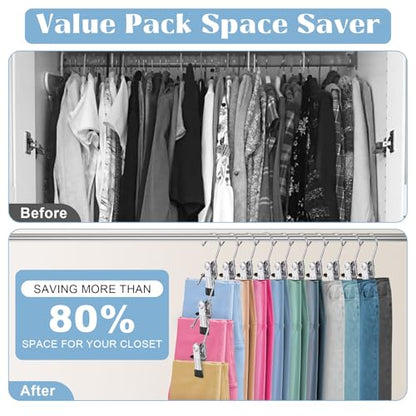 12 Pack Boot Hangers Clips for Closet, Heavy Duty Pants Hangers with Clips