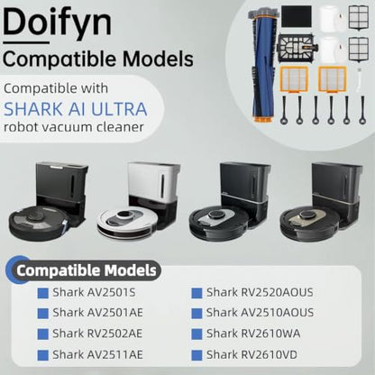 Replacement Parts for Shark AI AV2501S AV2511AE Robot Vacuum Cleaner, 17Pcs - size: Complete Kit - 17 Parts