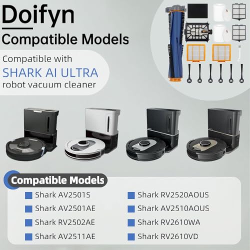 Replacement Parts for Shark AI AV2501S AV2511AE Robot Vacuum Cleaner, 17Pcs - size: Complete Kit - 17 Parts