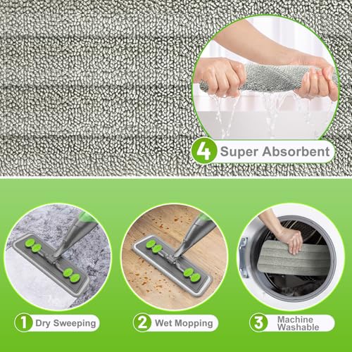 Spray Mop for Floor Cleaning - Wet Dry Mops for Multi-Surfaces - color: Gray Green