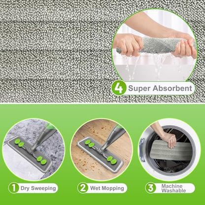 Spray Mop for Floor Cleaning - Wet Dry Mops for Multi-Surfaces - color: Gray Green