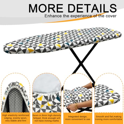 Ironing Board Cover and Pad,15x48In Sewn-in Thick Feltpads - color: 15x48in-yellow Green