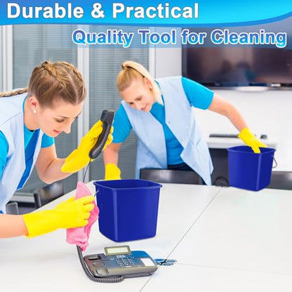 Zhehao 6 Pcs 3 Quart Small Sanitizer Cleaning Bucket, Dark Blue - color: Dark Blue
