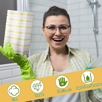 SiliFine 60 Pack Magic Extra Durable Sponge Eraser 3 Layer Density Cleaning Pads in Bulk Thick More Lasting Sponge Eraser for Bathroom Kitchen Floor Bathtub Toilet Cleaner(Yellow and White) - color: Yellow and White